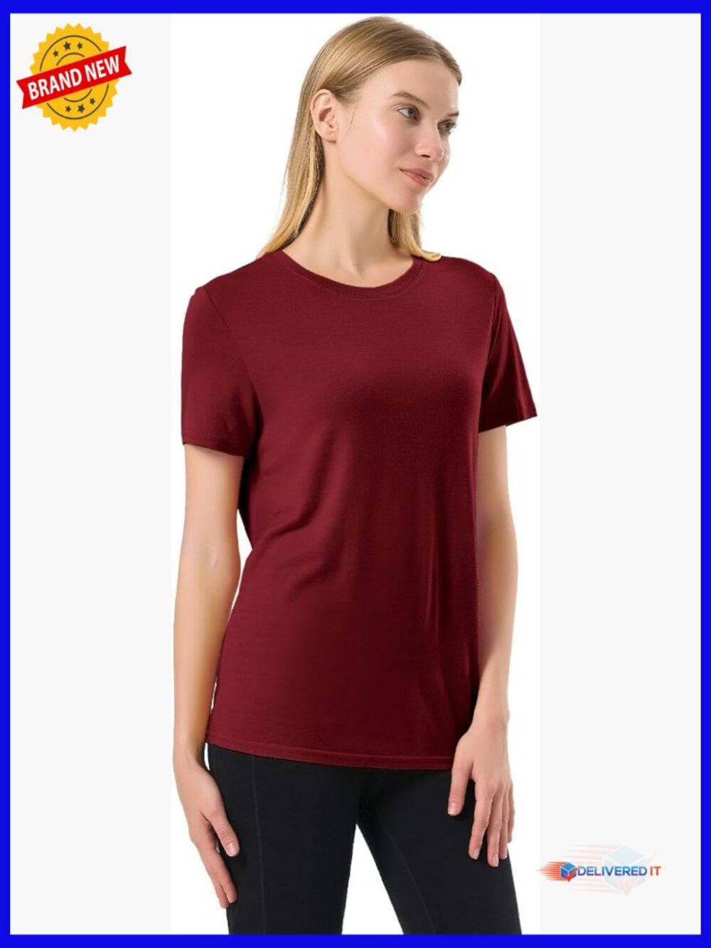 100% Merino Wool Crew Neck Tee - Odor Resistant Travel Base Layer
